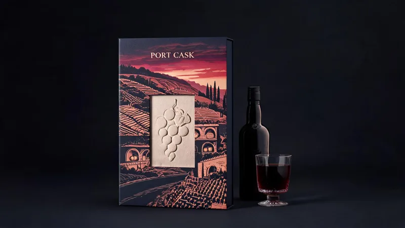 PORT CASK whisky packaging molded pulp design