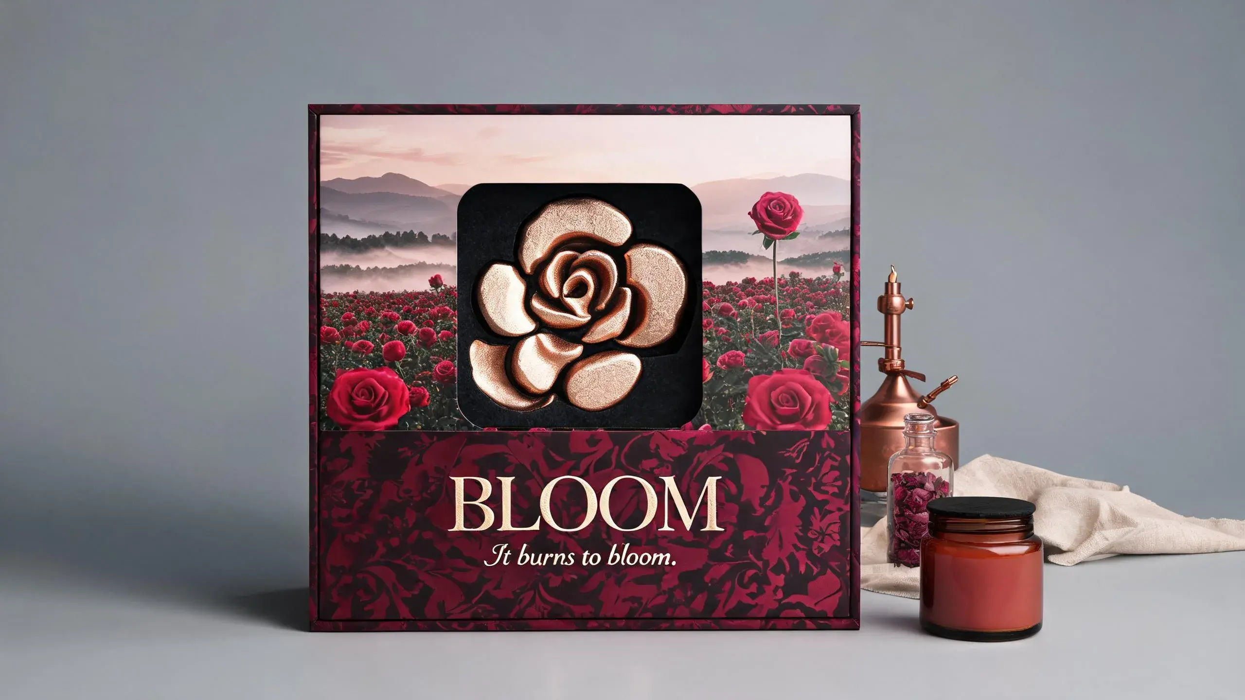 ROSE · BLOOM Candle Packaging