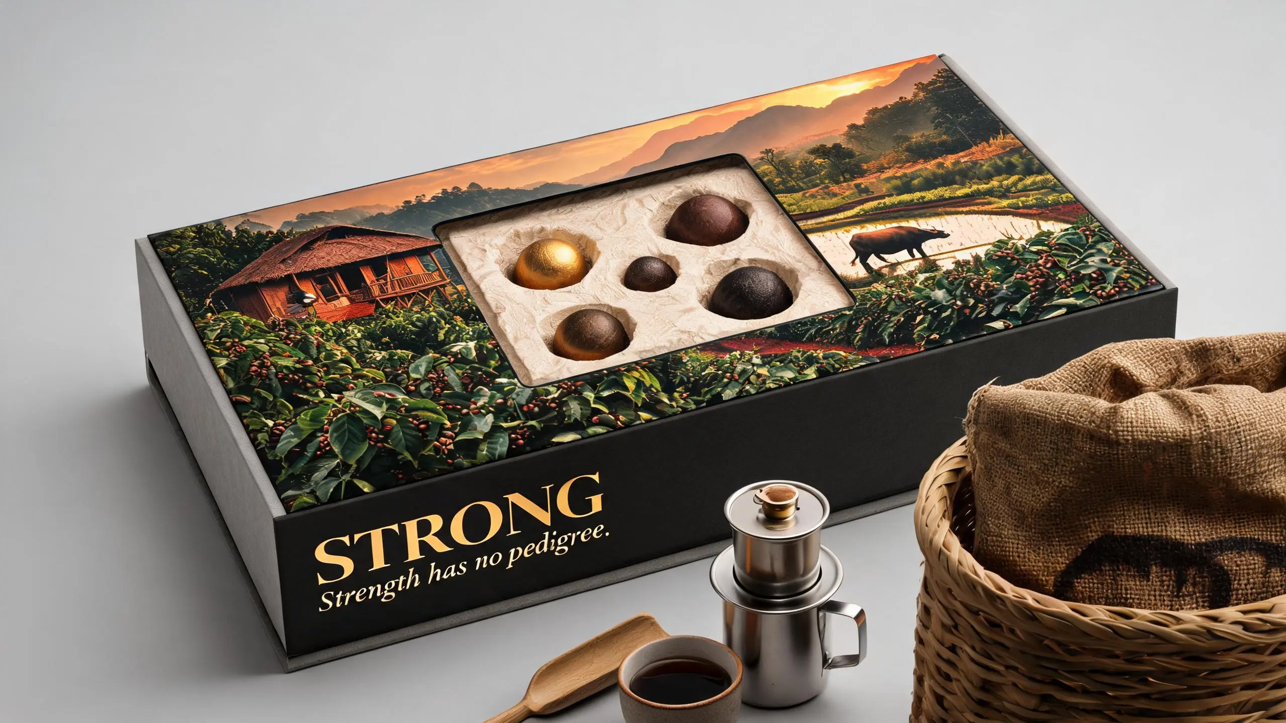 VIETNAM · STRONG · Coffee Origin Packaging