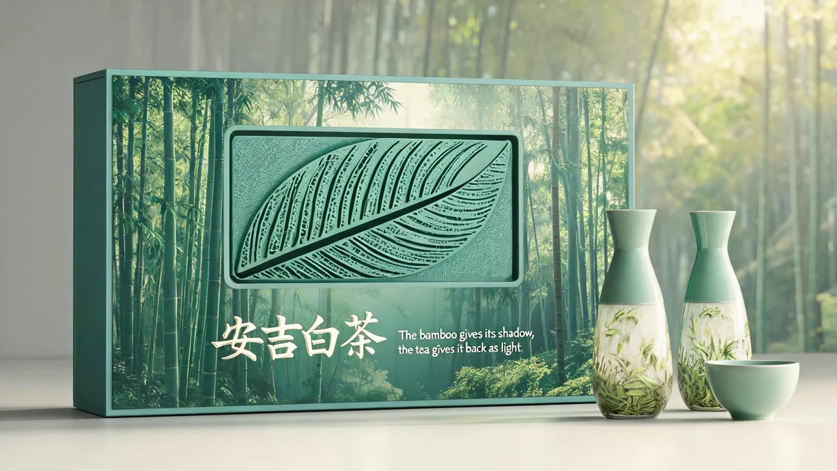 Maojian molded pulp tea packaging — slender fine-tip textured box in muted olive pulp