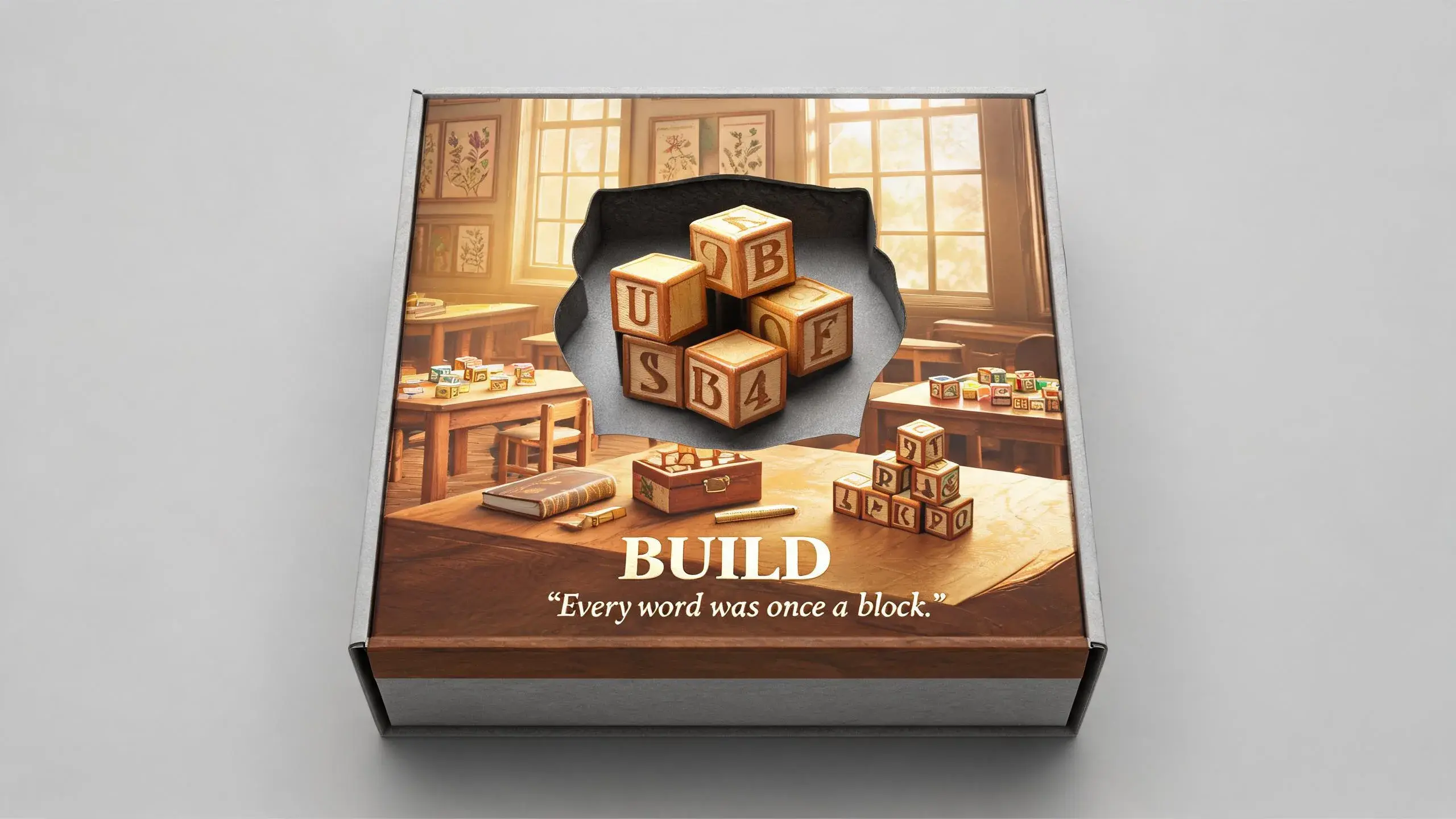 ABC BLOCKS · BUILD · 纸塑浮雕玩具包装